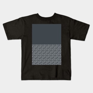 Geo Lines (Grey & White) Kids T-Shirt